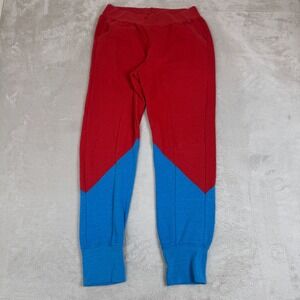 Aviator‎ Nation Glider Jogger Womens M Red Blue Preowned Flaws Fleece Colorblock
